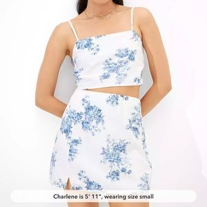 AE Floral Slit Mini Skirt